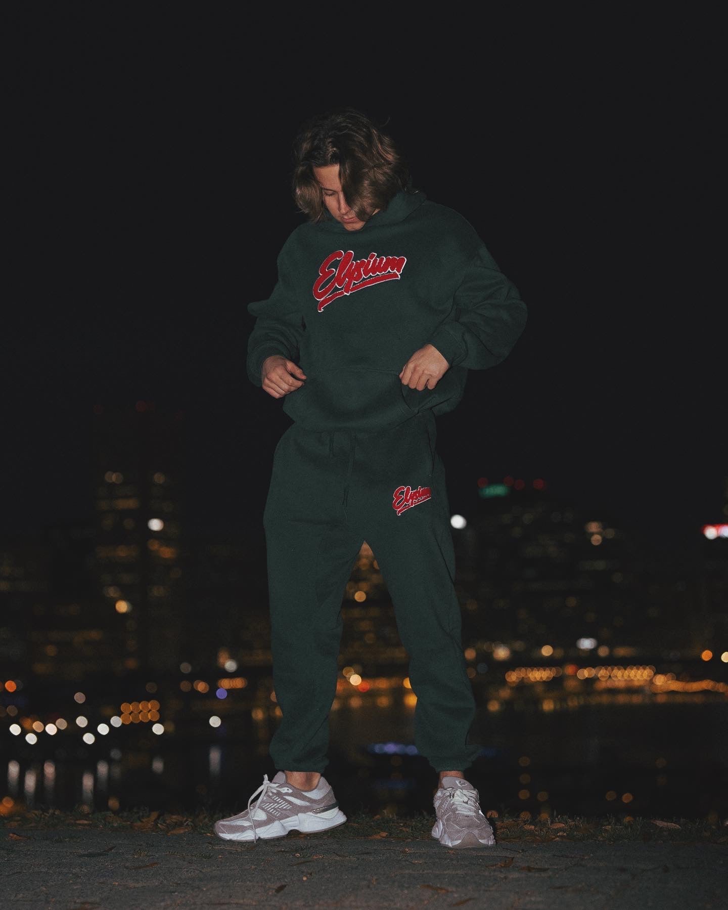 Forrest Green Chenille patch hoodie