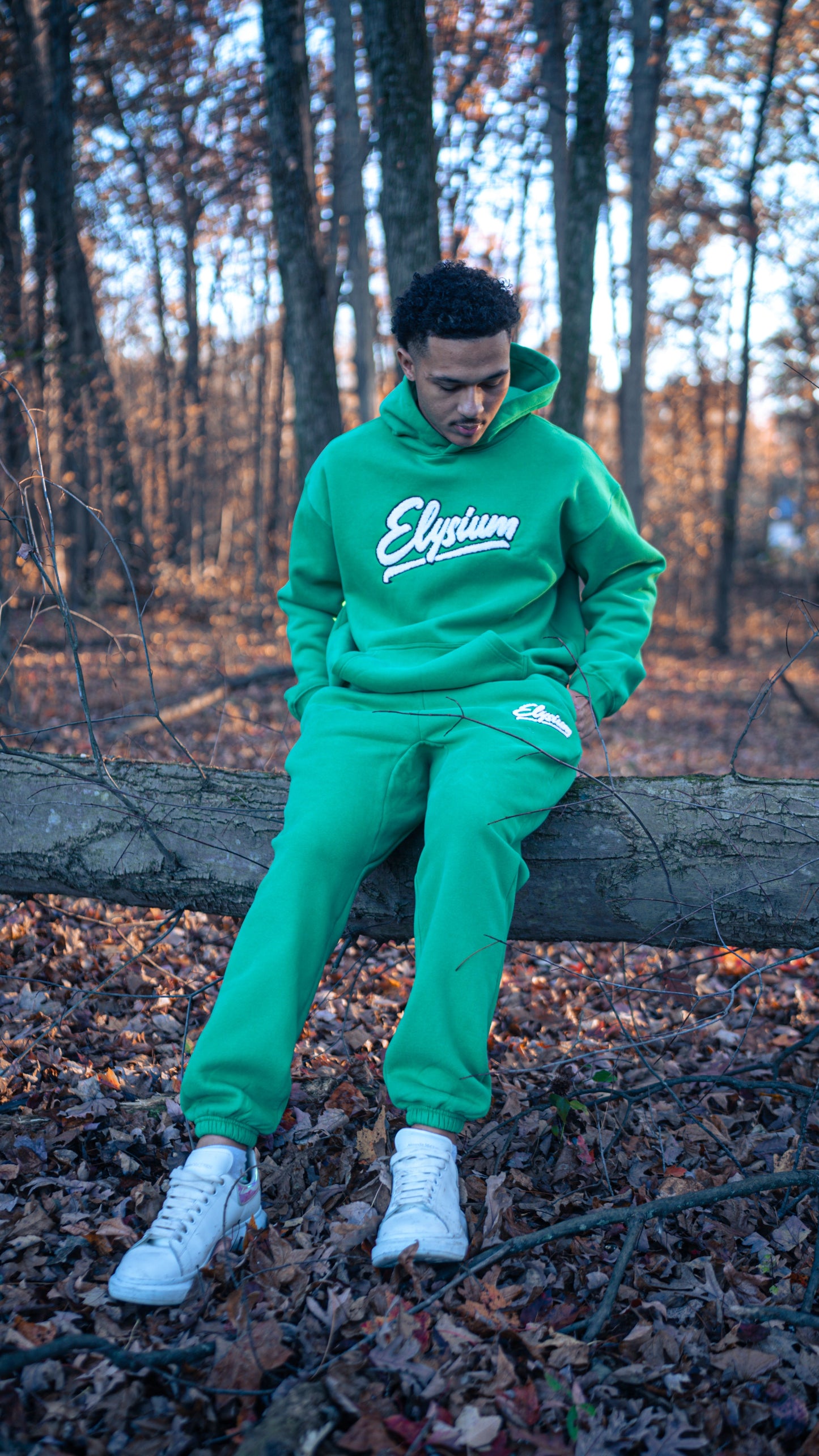 Charm Green Chenille patch hoodie