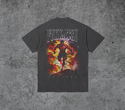 Fukkatsu Vintage Black 7oz Garment Dye Tee