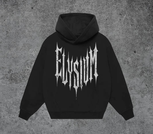 Oblivion Crest Black Heavy Fleece Garment Dye Hoodie