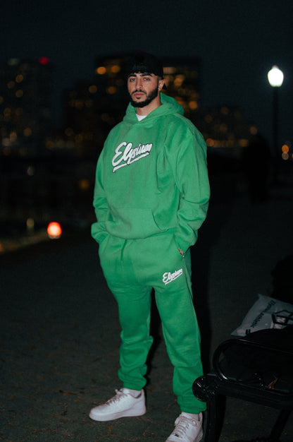 Charm Green Chenille patch hoodie