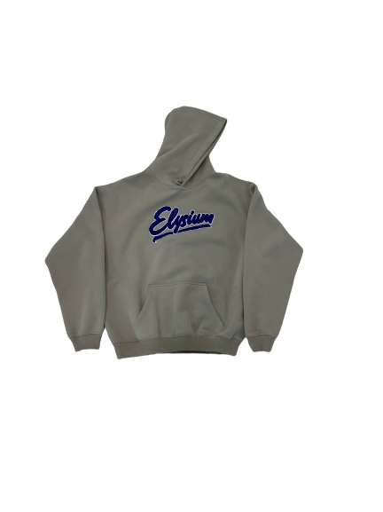 Gray Chenille patch hoodie