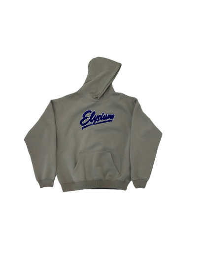 Gray Chenille patch hoodie