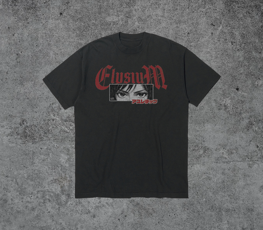 Crimson Gaze Black 7oz Garment Dye Tee