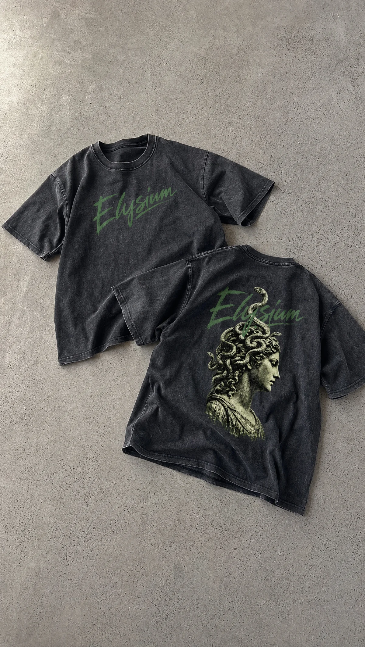 Medusa Boxy T in Washed Black — product view